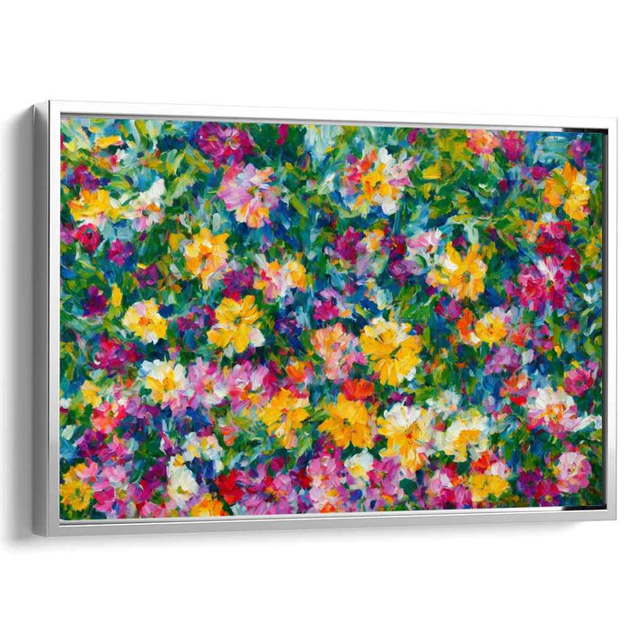Bloom Rhapsody Glow: Vibrant Floral Impressionist Canvas Art