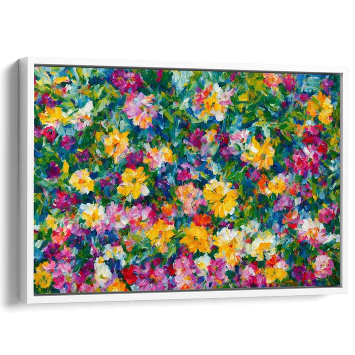 Bloom Rhapsody Glow: Vibrant Floral Impressionist Canvas Art