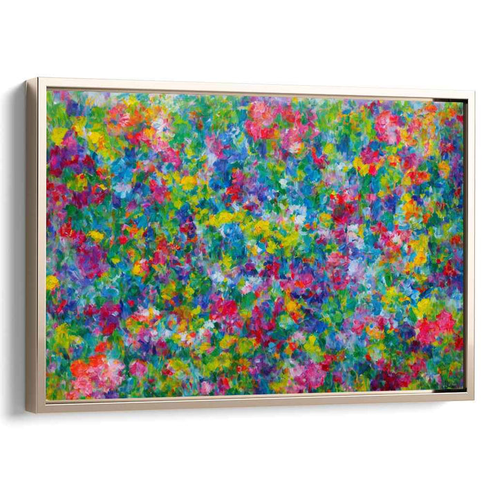 Enchanted Petal Dance: Impressionist-Inspired Floral Canvas Art