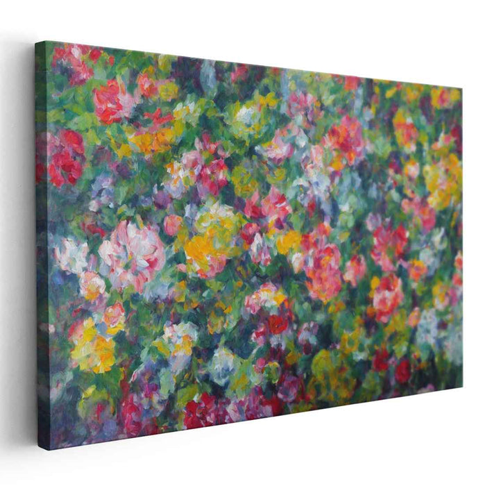 Blooming Brushstroke Bouquet: Vibrant Impressionist Floral Garden Canvas Art