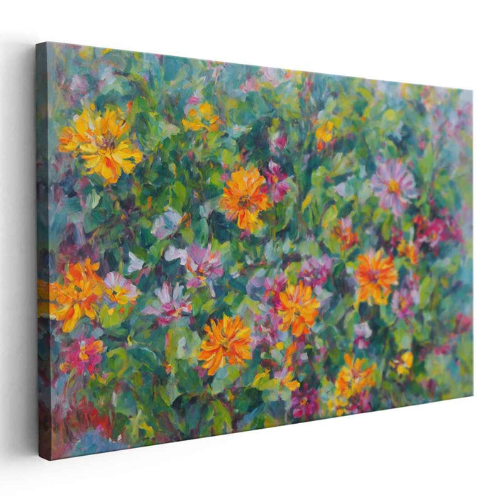 Blooms of Eden: Vibrant Floral Garden Canvas Art Print