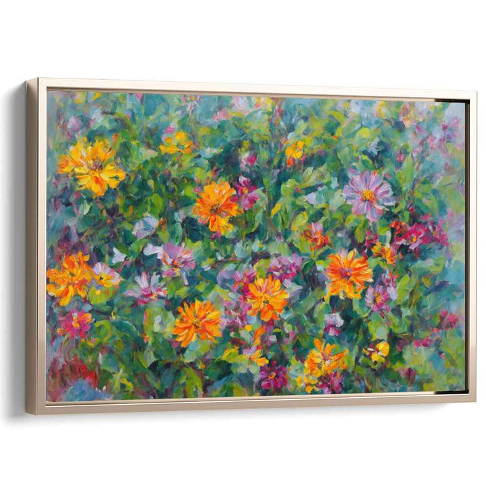 Blooms of Eden: Vibrant Floral Garden Canvas Art Print
