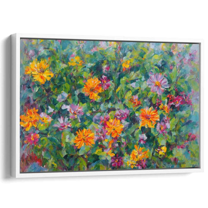 Blooms of Eden: Vibrant Floral Garden Canvas Art Print