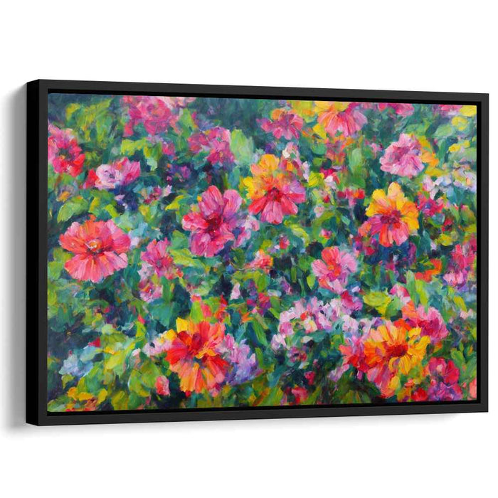 Ethereal Blooms Dance in Rain: Impressionist Flower Canvas Art Print