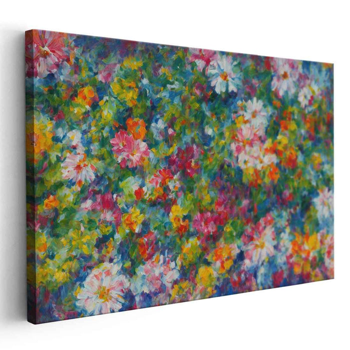 Bouquet Blushes on Canvas: Vibrant Impressionist Floral Canvas Art Print