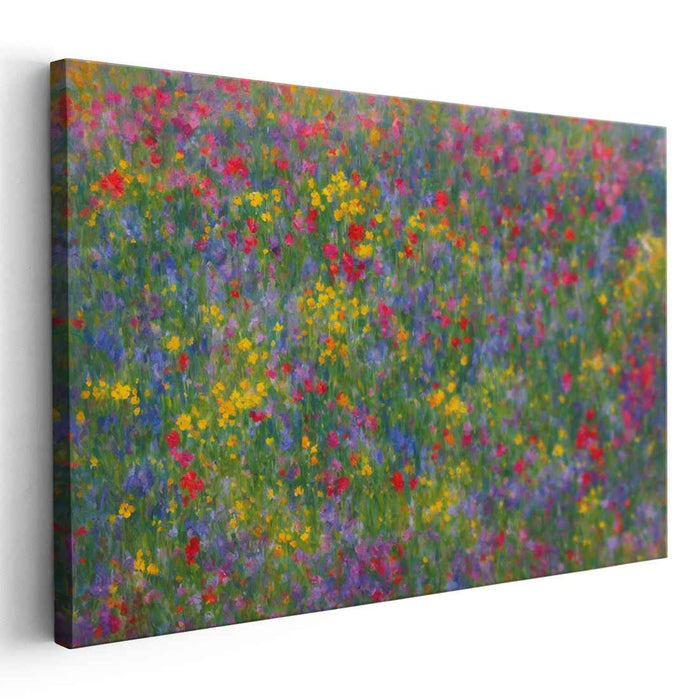 Wildflower Whispers: Impressionist Wildflower Canvas Art Print
