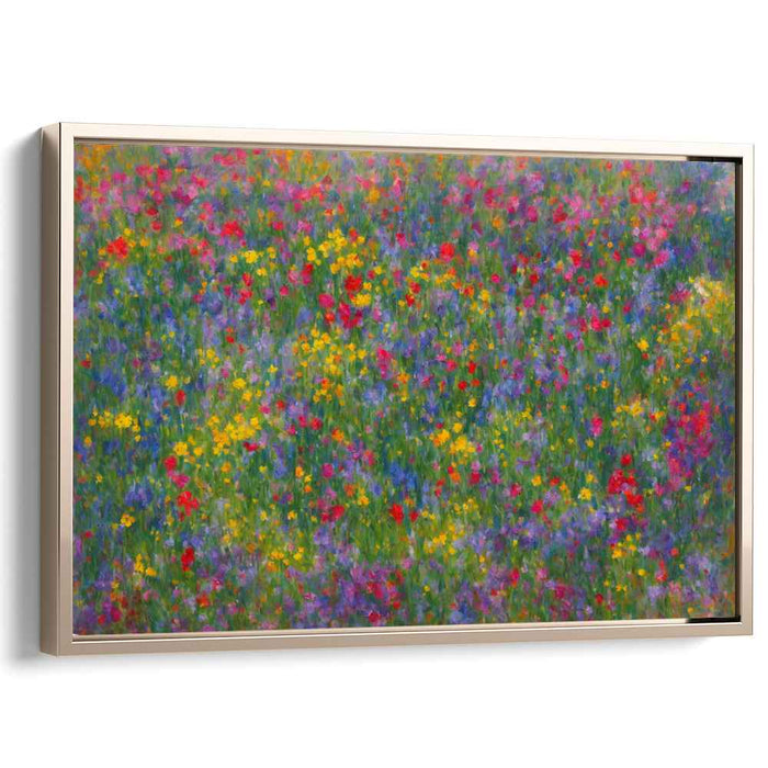 Wildflower Whispers: Impressionist Wildflower Canvas Art Print