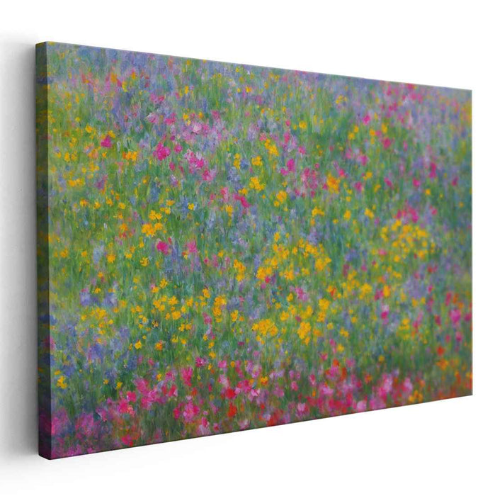 Enchanted Blossom Dreams: Impressionist Wildflower Canvas Art Print
