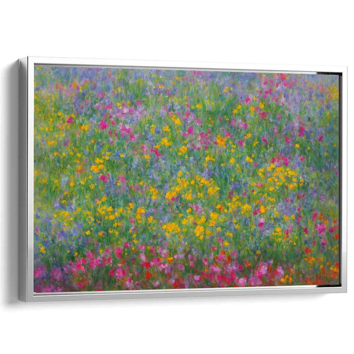 Enchanted Blossom Dreams: Impressionist Wildflower Canvas Art Print