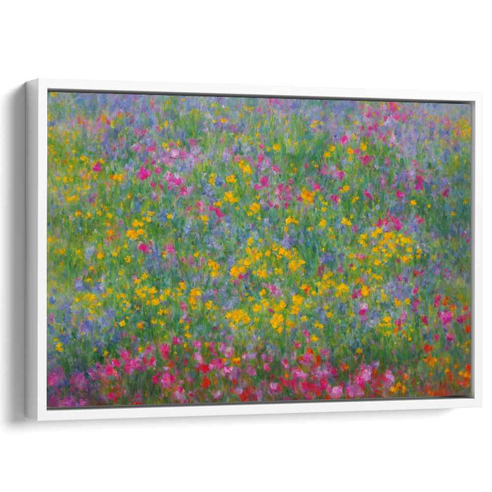 Enchanted Blossom Dreams: Impressionist Wildflower Canvas Art Print