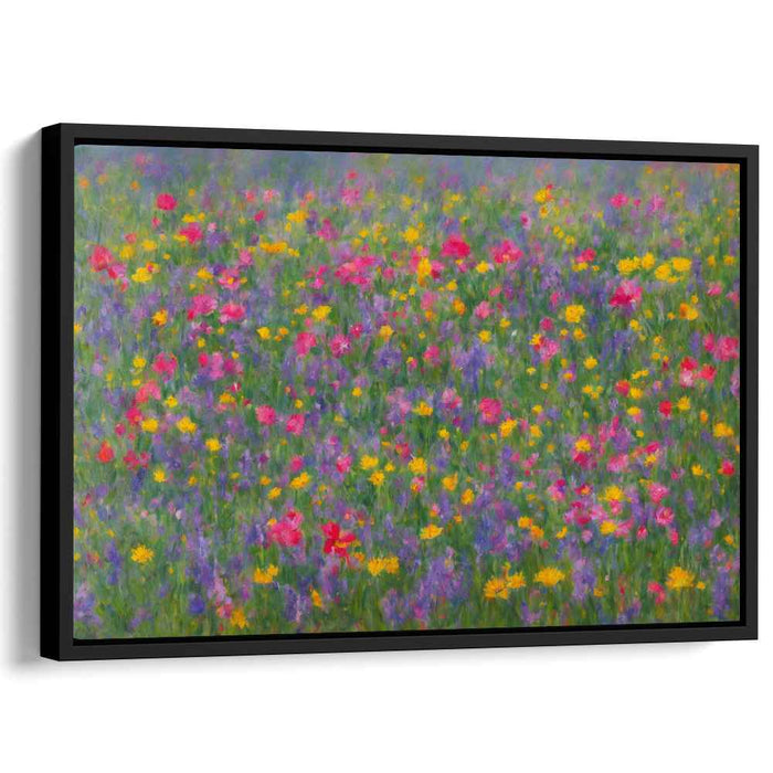 Petals In Rain: Impressionistic Floral Canvas Art Print