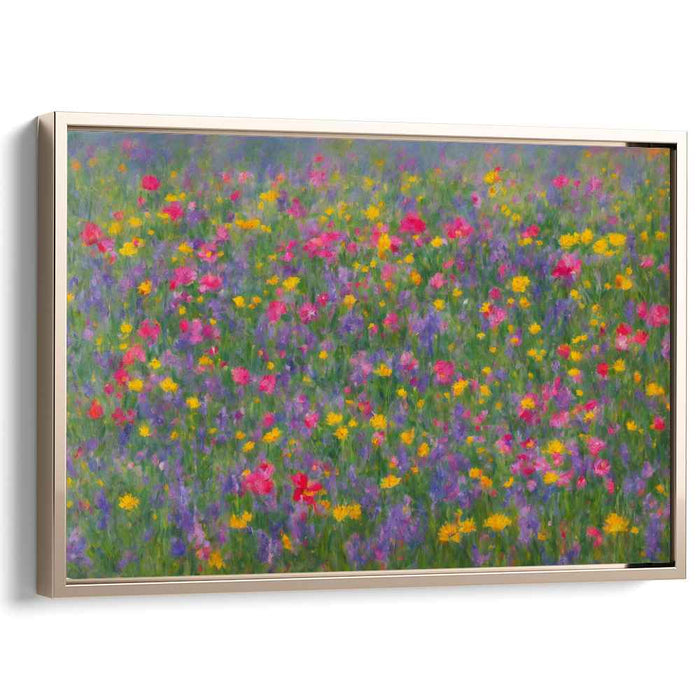 Petals In Rain: Impressionistic Floral Canvas Art Print