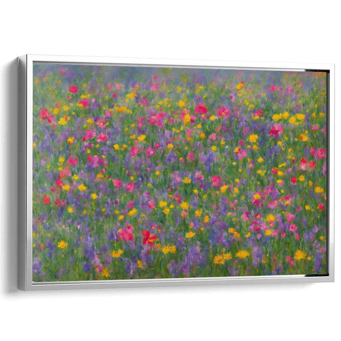 Petals In Rain: Impressionistic Floral Canvas Art Print