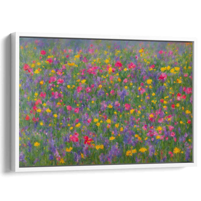 Petals In Rain: Impressionistic Floral Canvas Art Print
