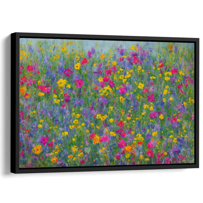 Wildflower Whimsy: Vibrant Impressionist Wildflower Canvas Art