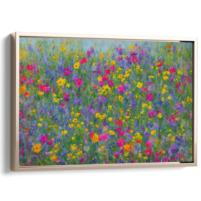 Wildflower Whimsy: Vibrant Impressionist Wildflower Canvas Art