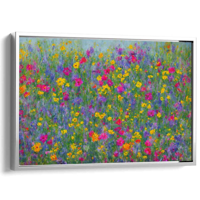 Wildflower Whimsy: Vibrant Impressionist Wildflower Canvas Art
