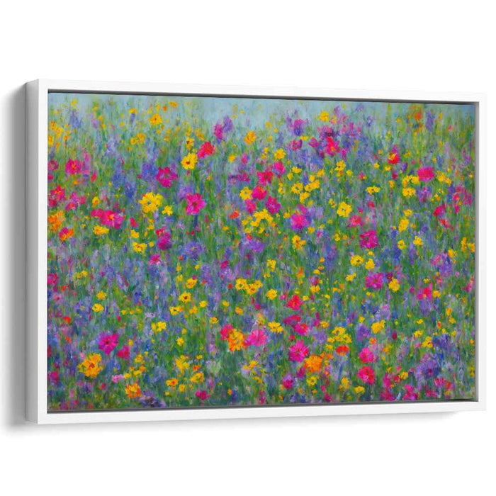 Wildflower Whimsy: Vibrant Impressionist Wildflower Canvas Art