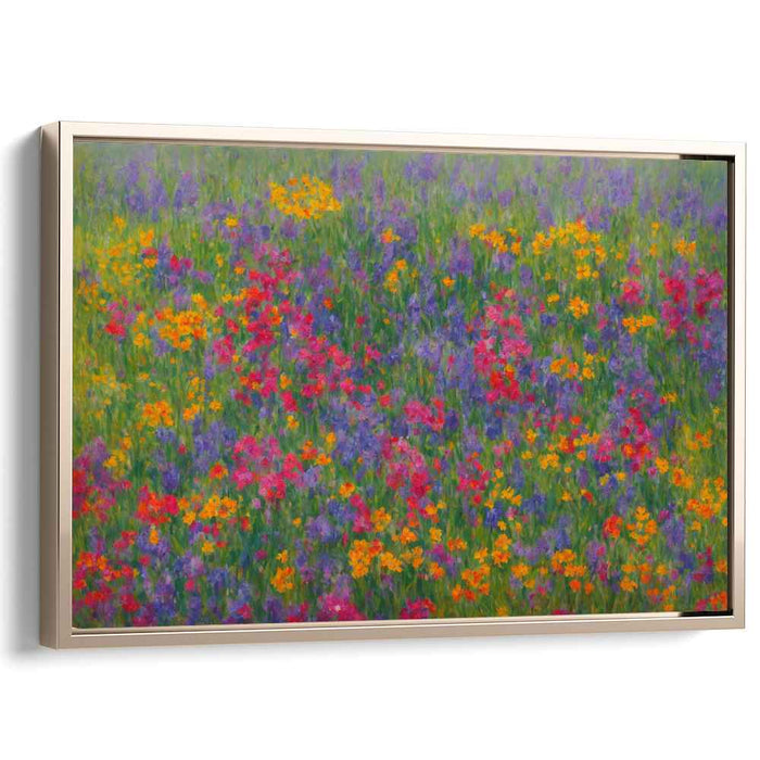 Impressionist Wildflower Whirlwind: A Vibrant Impressionist Wildflower Canvas Art Print