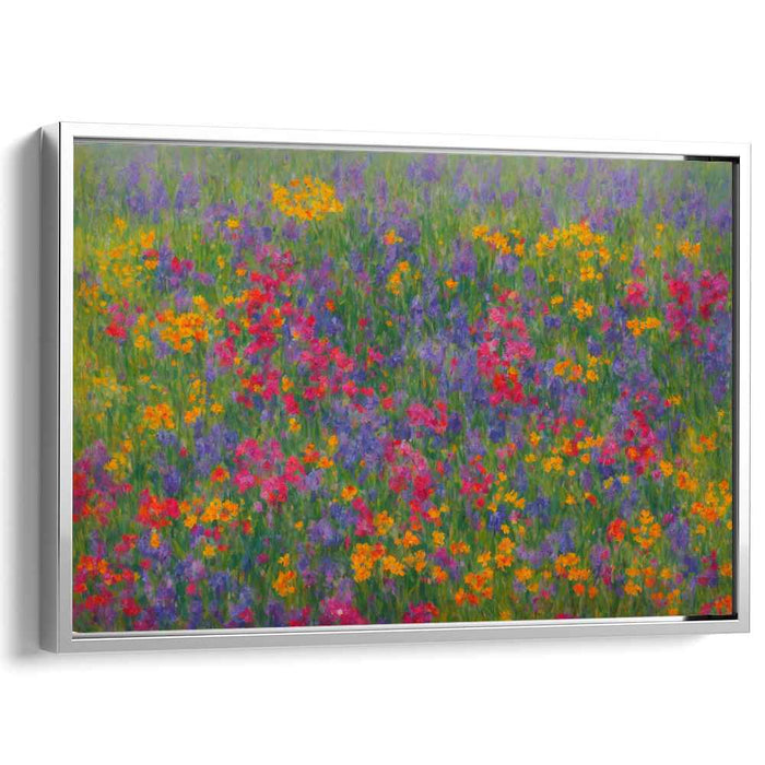 Impressionist Wildflower Whirlwind: A Vibrant Impressionist Wildflower Canvas Art Print