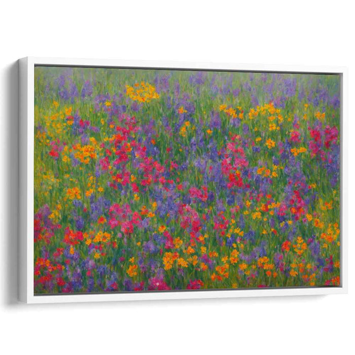 Impressionist Wildflower Whirlwind: A Vibrant Impressionist Wildflower Canvas Art Print