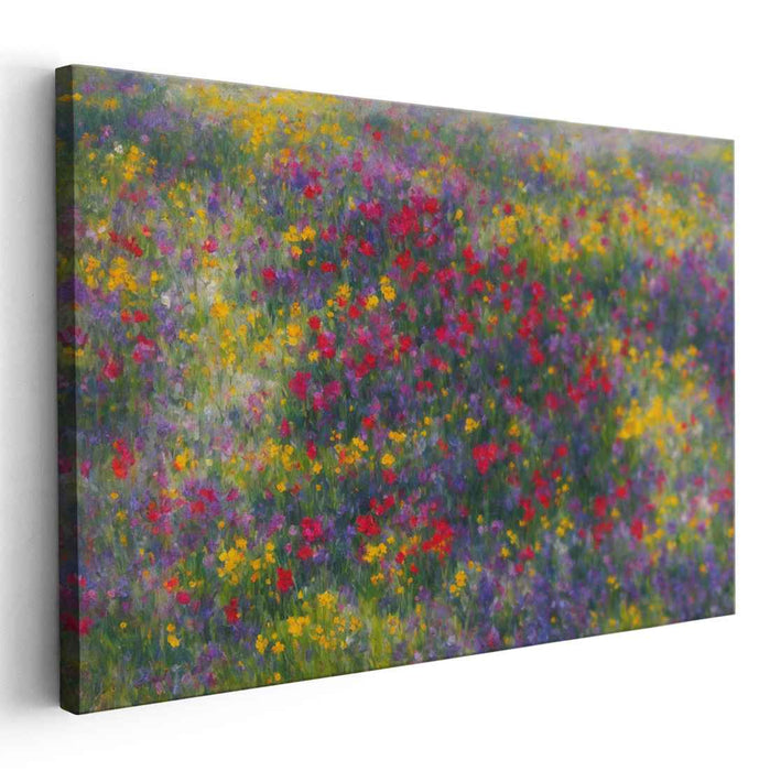 Blooms in Melody Dance: Impressionist Floral Symphony Canvas Art Print