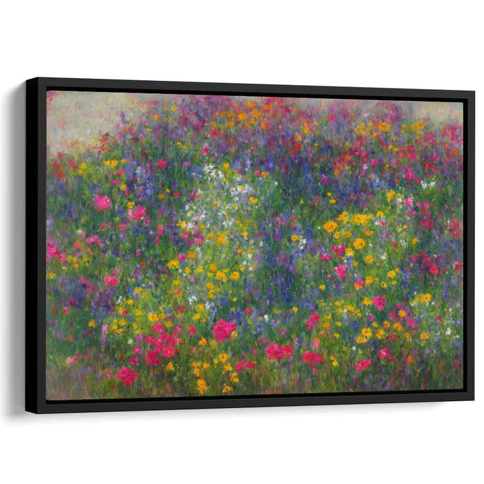 Colorful Dreams in Bloom: A Lush Impressionist Meadow Canvas Art Print
