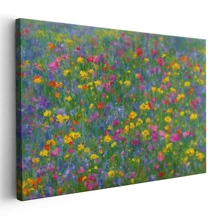 Meadow Harmony: Impressionist Wildflower Canvas Art