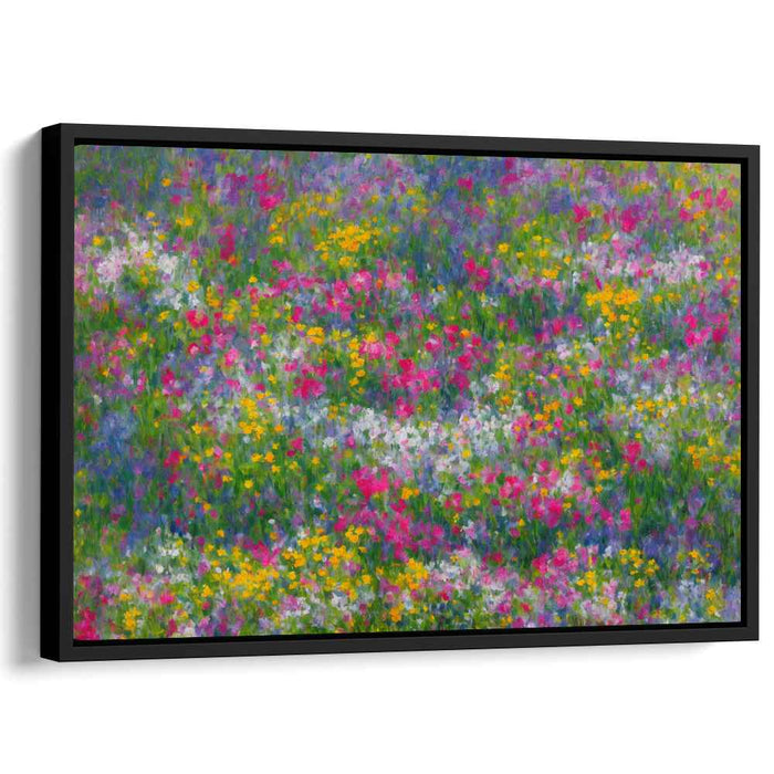 Enchanted Blossom Field: Impressionist Floral Canvas Art Print