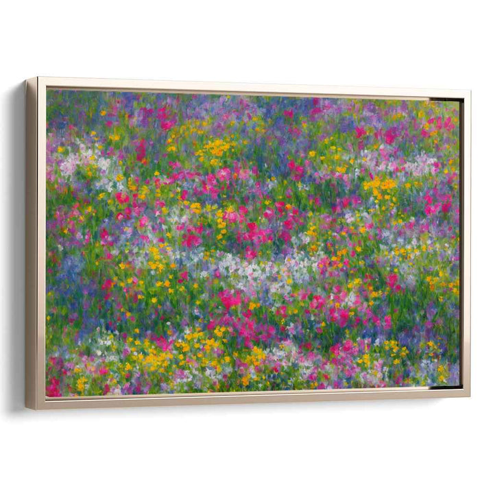 Enchanted Blossom Field: Impressionist Floral Canvas Art Print