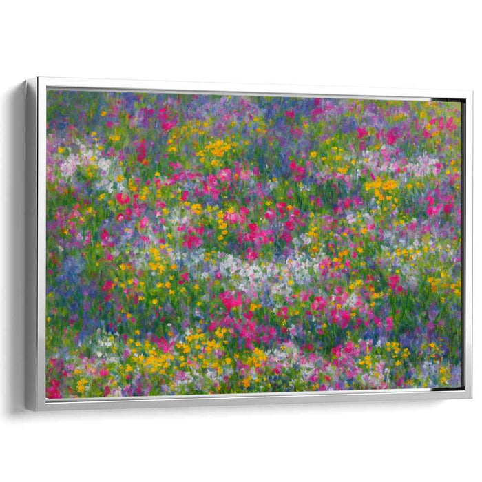 Enchanted Blossom Field: Impressionist Floral Canvas Art Print
