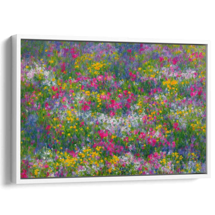 Enchanted Blossom Field: Impressionist Floral Canvas Art Print