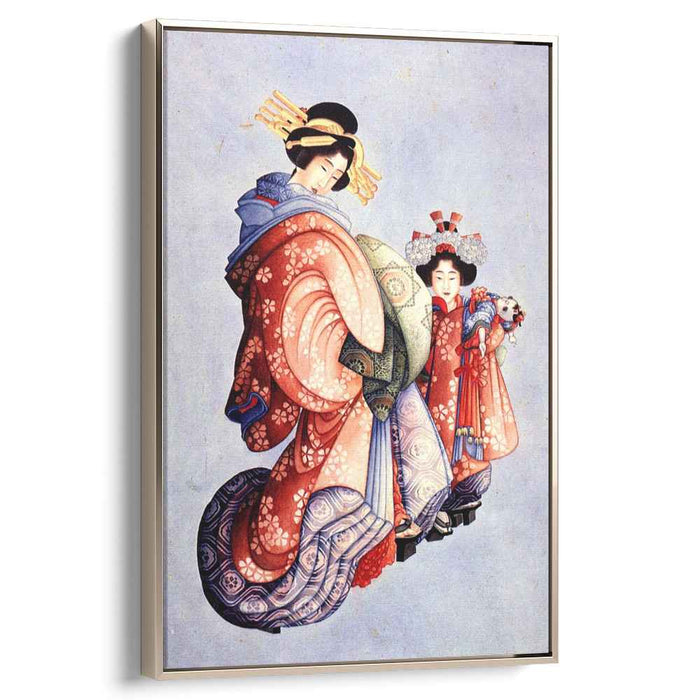 Oiran and Kamuro by Katsushika Hokusai