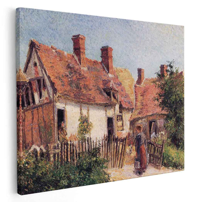 Old Houses at Eragny (1884) by Camille Pissarro