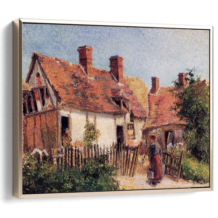 Old Houses at Eragny (1884) by Camille Pissarro