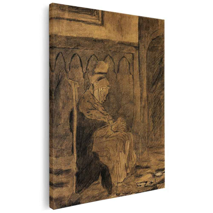 Old Woman Asleep after Rops (1873) by Vincent van Gogh