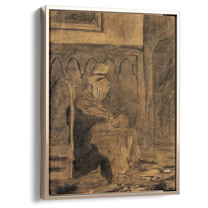 Old Woman Asleep after Rops (1873) by Vincent van Gogh