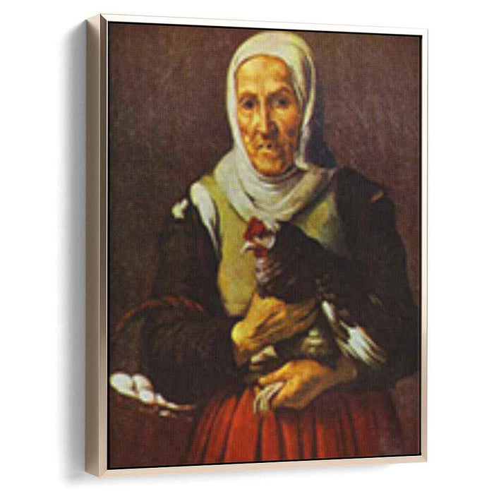 Old Woman with a Hen by Bartolome Esteban Murillo