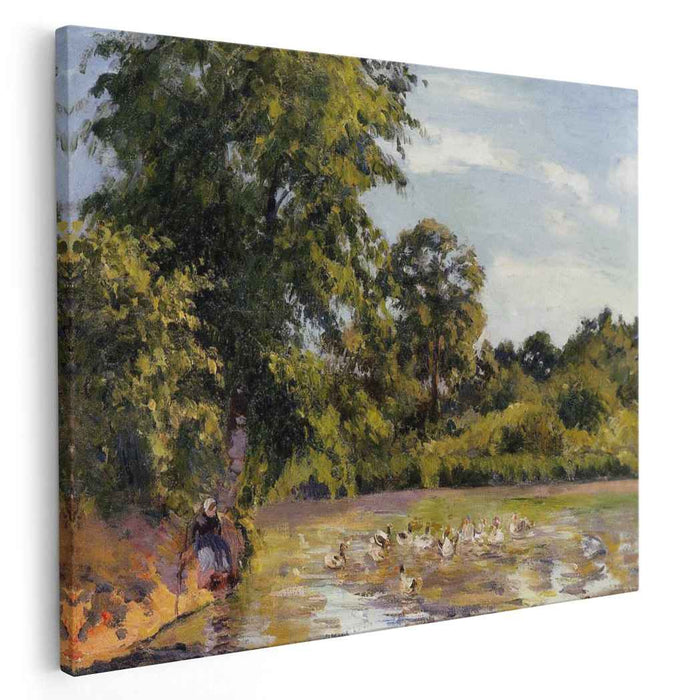 Old Woman with Ducks at Montfoucault by Camille Pissarro