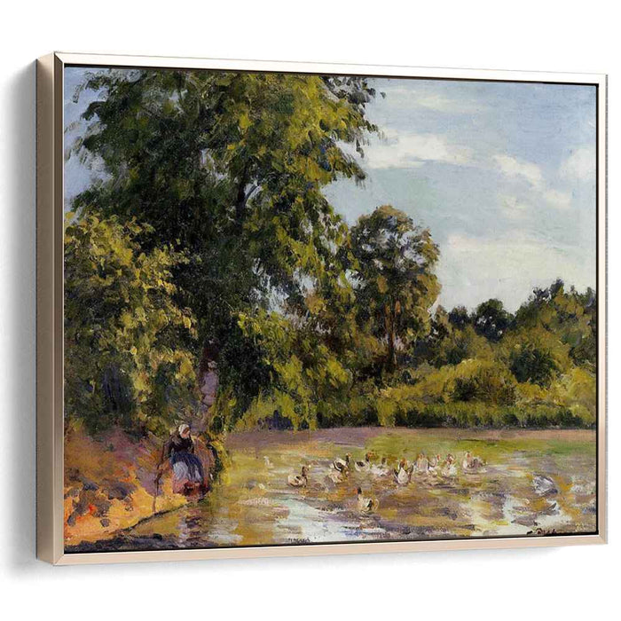 Old Woman with Ducks at Montfoucault by Camille Pissarro