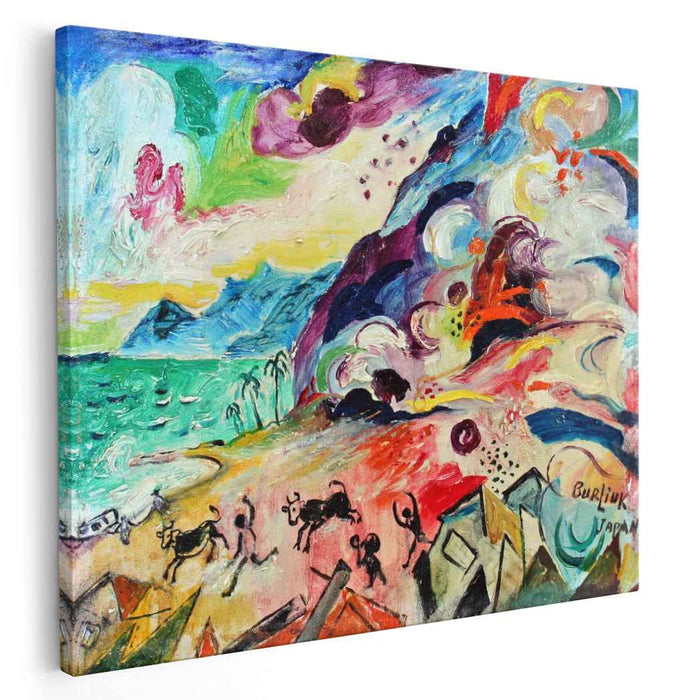 On the Beach, Japan by David Burliuk