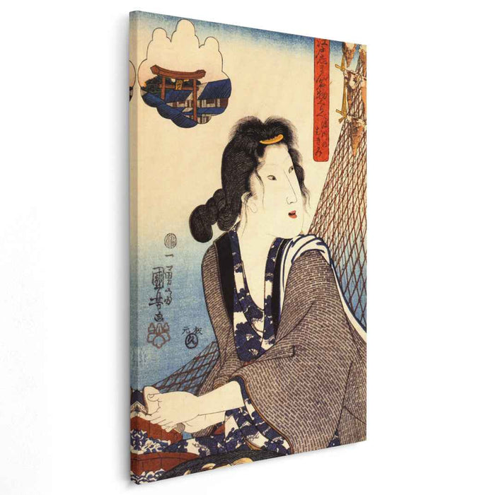 Opening shellfish at Fukagawa by Utagawa Kuniyoshi