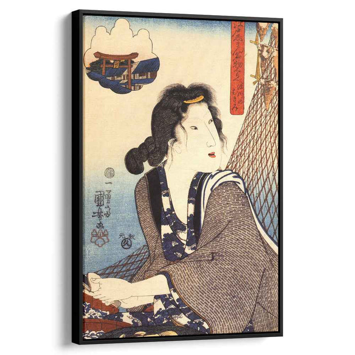 Opening shellfish at Fukagawa by Utagawa Kuniyoshi