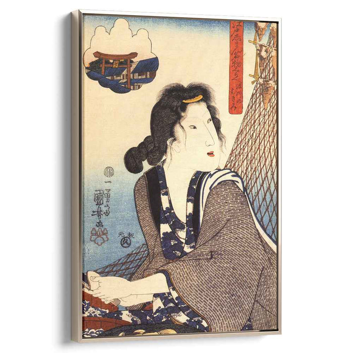 Opening shellfish at Fukagawa by Utagawa Kuniyoshi