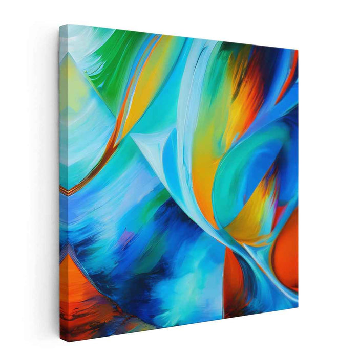 Abstract Harmony Burst: Abstract Expressionist Color Symphony Canvas Art Print