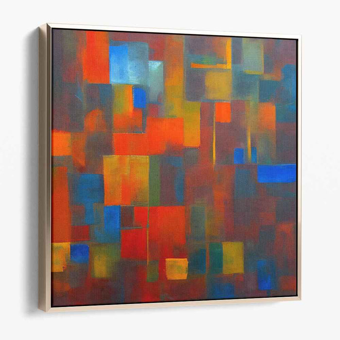 Embers Aglow Abstract Mirage: Abstract Expressionist Canvas Art in Fiery Tones