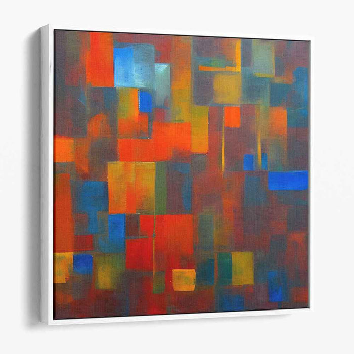 Embers Aglow Abstract Mirage: Abstract Expressionist Canvas Art in Fiery Tones
