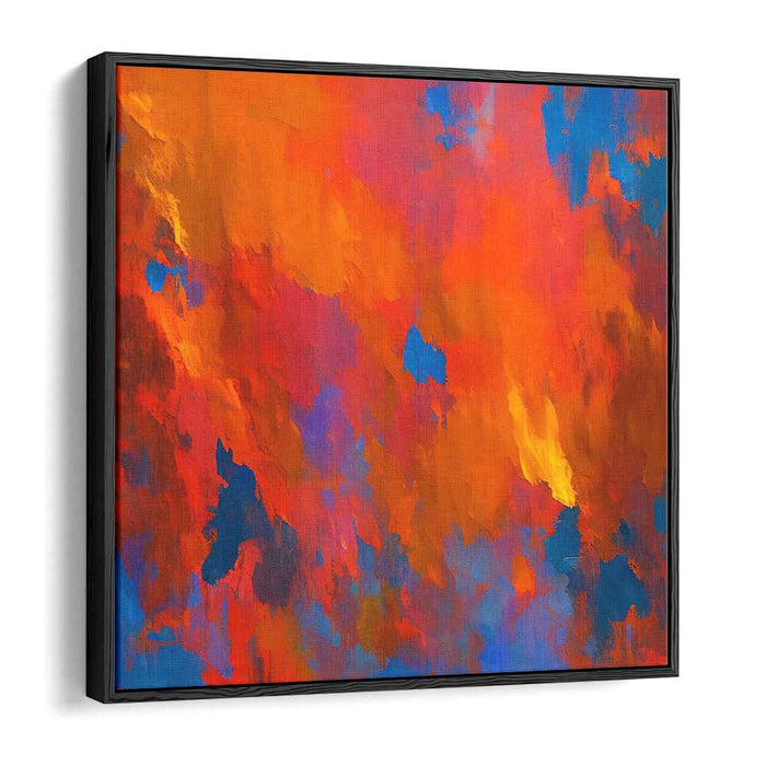 Sizzle Spectrum Blaze: Abstract Expressionist Fiery Orange Canvas Art Print