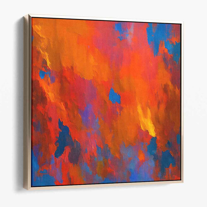 Sizzle Spectrum Blaze: Abstract Expressionist Fiery Orange Canvas Art Print