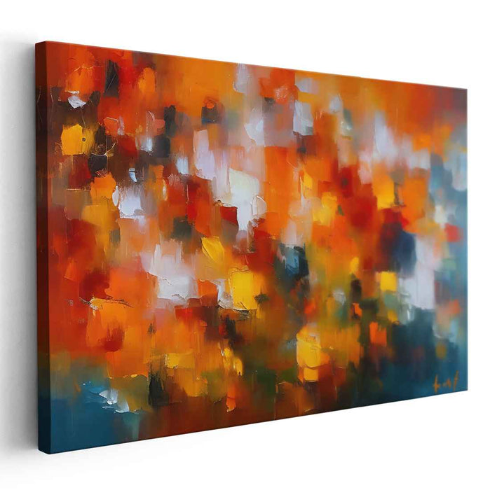 Embers Dance in Harmony: A Symphony of Warmth - Abstract Expressionist Canvas Art